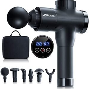 Gifts for Men Muscle Massage Gun, Deep Tissue Percussion Massager Gun for Relaxation, Handheld Electric Body Massager for Neck and Back Leg Muscle,Carry Case & 6 Heads Included