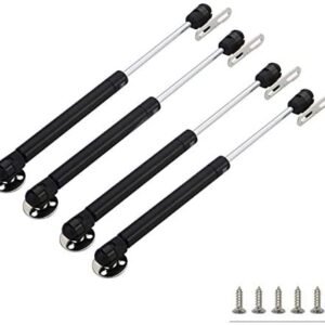 Furniware 4 Pcs Gas Struts for Cabinets, 100N/22.5lb Soft Open Gas Spring Lid Stay Cabinet Door Lift Support (Black)