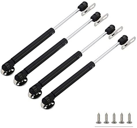 Furniware 4 Pcs Gas Struts for Cabinets, 100N/22.5lb Soft Open Gas Spring Lid Stay Cabinet Door Lift Support (Black)