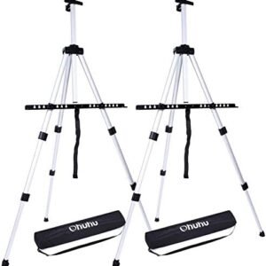 Artist Easel, Ohuhu 2-Pack 66″ Aluminum Field Easel Stand with Carrying Bag for Table-top/Floor, Art Easels with Adjustable Height from 21-Inch to 66-Inch, Back to School Art Supplies