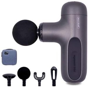 Cordless Massager Gun, Gaoye Upgrade Muscle Massage Gun for Athletes, Handheld Deep Tissue Massager Super Quiet Portable Neck Back Body Relaxation Electric Massager for Athletes (Black)