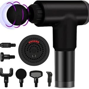 Massage Gun Professional Body Massager for Athletes, Electric Massage Machine Back Massager with 6 Massage Heads, Muscle Massager Deep Tissue Percussion for Pain Relief, 6 Speeds Sports Massager Gun