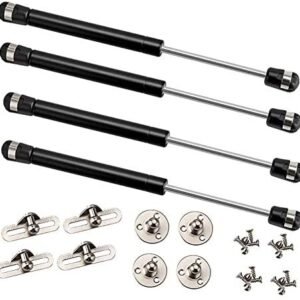 4 Pack 10 inch Gas Prop Force 100N/22LB Gas Struts – Black Gas Springs/Window Lift and Lid Support/Gas Shocks for RV Bed Platform/Floor Hatch/Outdoor Bench/Cabinet/Tool Box/Truck Canopy