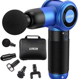 Massage Gun Deep Tissue Percussion Electric Back Muscle Massager with Adjustable Arm, Handheld Ultra-Quiet Brushless Motor, for Gym Office Home Post-Workout Pain Relief