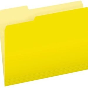 Pendaflex Two-Tone Color File Folders, Letter Size, Yellow, 1/3 Cut, 100 per box (152 1/3 YEL)