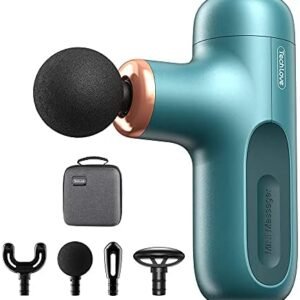 Mini Massage Gun, Tech Love Pocket-Sized Deep Tissue Massager Gun, Portable Percussion Muscle Massage Gun for Athletes, Ultra Small & Quiet Handheld Electric Body Massager for Home Office Gym