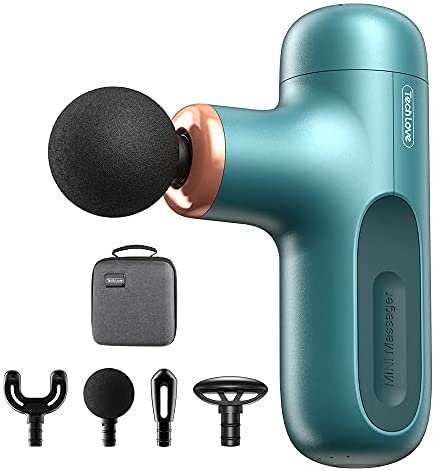 Mini Massage Gun, Tech Love Pocket-Sized Deep Tissue Massager Gun, Portable Percussion Muscle Massage Gun for Athletes, Ultra Small & Quiet Handheld Electric Body Massager for Home Office Gym