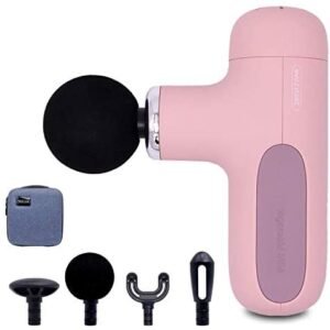 Deep Tissue Muscle Massage Gun, Gaoye Handheld Electric Massager for Professional Athletes Home Gym Workout Recovery Pain Relief with 4 Massage Heads (Pink)
