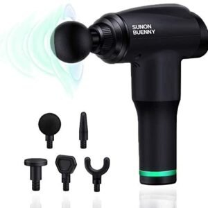 Massage Gun, Deep Tissue Percussion Muscle Massage for Pain Relief, Sore Muscle and Stiffness ,Cordless Massage Gun for Athletes, Handheld Electric Body Massager, Super Quiet Brushless Motor (Black)