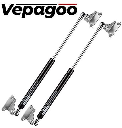 15 Inch 67lb/300N Per Gas Shock Strut Spring for Tool Box Outdoor Cabinets Boat Bed Cover Door Lids and Other Custom Heavy Duty Project, A Set of 2 with L Mounts