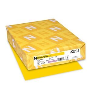 Wausau Astrobrights Cardstock, 65 lb, 8.5 x 11 Inches, Solar Yellow, 250 Sheets (22731)