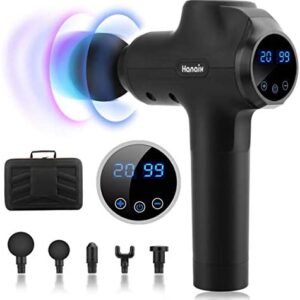 Muscle Massage Gun, Portable Percussion Muscle Massager for Pain Relief, 20 Speed Deep Tissue Massage Gun Neck Back Body Relaxation Upgraded High Sensitivity Touch Screen Super Quiet Gun Massager