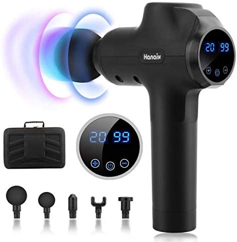 Muscle Massage Gun, Portable Percussion Muscle Massager for Pain Relief, 20 Speed Deep Tissue Massage Gun Neck Back Body Relaxation Upgraded High Sensitivity Touch Screen Super Quiet Gun Massager