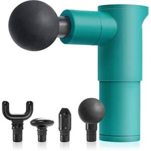 Muscle Massage Gun for Athletes, Percussion Massager Deep Tissue Massage Gun with 4 Speed 4 Massage Heads, Cordless Handheld Massager for Gym Office Workout Home