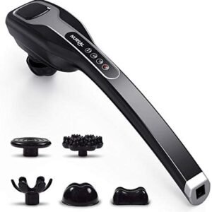 NURSAL Rechargeable Back Massager for Back Pain Relief, Deep Tissue Hand held Massager for Muscles, Foot, Neck, Shoulder, Leg, Electric Cordless Neck Shoulder Massager for Body Pain Relief Home Office