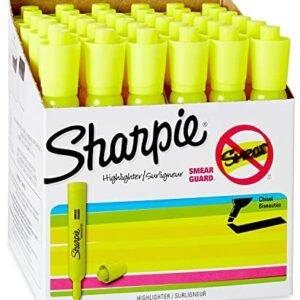 Sharpie Tank Style Highlighters, Chisel Tip, Fluorescent Yellow, Box of 36 (1920938)
