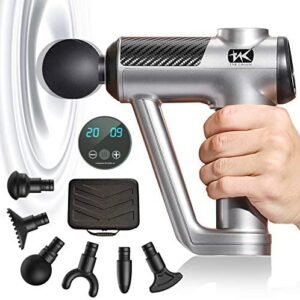 TNK Massage Gun- Upgraded & Professional- Deep Tissue Percussion Massager- Portable & Handheld- for Athlete Men & Women- Muscle & Body Pain Relief & Performance Enhance- 20 Speeds & 6 Heads Quiet