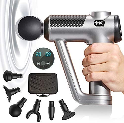 TNK Massage Gun- Upgraded & Professional- Deep Tissue Percussion Massager- Portable & Handheld- for Athlete Men & Women- Muscle & Body Pain Relief & Performance Enhance- 20 Speeds & 6 Heads Quiet