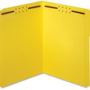 Pendaflex Fastener Folders, 1/3 Cut, Reinforced Tab, 2 Fasteners, Letter Size, Yellow, 50 Folders Per Box (22940)