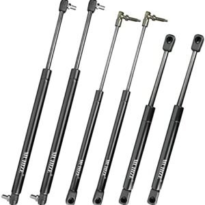 Gas Spring Strut Combo Kit – MuHize Black Lift Support Front Hood Struts Gas Spring Shocks Rear Window Glass and Trunk Liftgate Hatch Struts, Compatible with Jeep Grand Cherokee WJ 1999-2004 6pcs