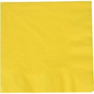 amscan 2-Ply Luncheon Napkins | Yellow Sunshine | 6.5″ x 6.5″ | Pack of 50