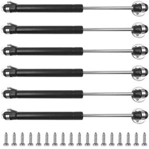 Kyuionty 6Pcs Gas Strut Lift Support 100N/ 22.5 Lbs Lift Pneumatic Support, Gas Strut for Cabinet Door, Camper Rear Window, Tool Box (Black)