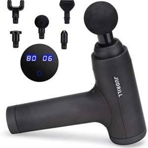 Massage Gun│ Deep Tissue Handheld Percussion Massager for Neck Leg Back Muscle Pain, Soreness, Stress Relief │ Portable Brushless Cordless Quiet/High-Intensity Home Gym Sport Recovery Massager(Black)