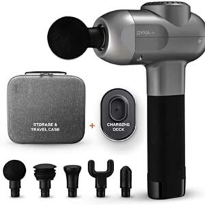 Massage Gun Deep Tissue Massager – LifePro DynaLife Percussion Muscle Massager Gun for Pain Relief & Percussive Therapy for Athletes – Quiet Muscle Massage Gun with Charging Base & 6 Hr Battery Life