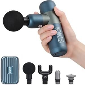 KiCA K2 Mini Massage Gun Deep Tissue Percussion Muscle Massager Handheld Electric Massager for Pain Relief Athlete Deep Muscle Relaxation Quiet Brushless Motor Cordless 4 Massage Heads