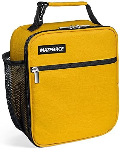 MAZFORCE Original Lunch Bag Insulated Lunch Box – Tough & Spacious Adult Lunchbox to Seize Your Day (Yellow – Lunch Bags Designed in California for Men, Adults, Women)