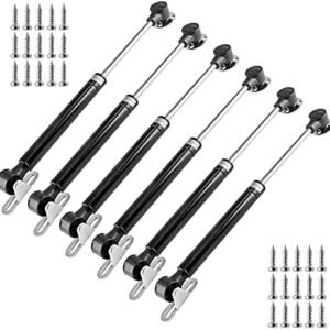 PHITUODA 6pcs 100N/22.5lbs Soft Close Gas Struts, Black Hydraulic Gas Springs, Gas Strut Lift Support Pneumatic Support with Mounting Hardware for Cabinets Bookcases Wardrobes