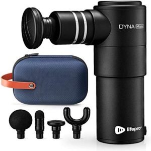 Mini Massage Gun Deep Tissue Massager – DynaMini Portable Percussion Muscle Massager Gun for Pain Relief – Super Small & Quiet Muscle Massage Gun with Easy Carry Case for On The Go Usage