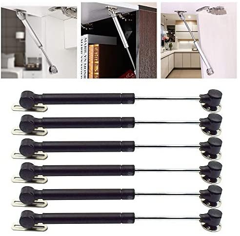 LC LICTOP 6 Pcs Soft Close Lid Support 100N/22.5lb Gas Springs Strut Cabinet Door Lid Stay Support（Black