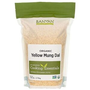 Banyan Botanicals Organic Yellow Mung Dal – Certified USDA Organic – Non GMO – Vegan – GF – Ayurvedic Food for Kitchari & Cleansing, 1.65 lbs