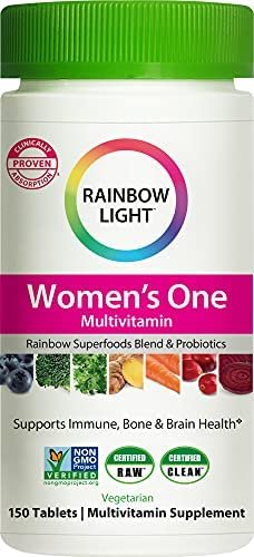 Rainbow Light Women’s One Multivitamin – High Potency with Vitamin C, D & Zinc for Immune Support, Non-GMO, Vegetarian – 150 Tablets (5 Month Supply)
