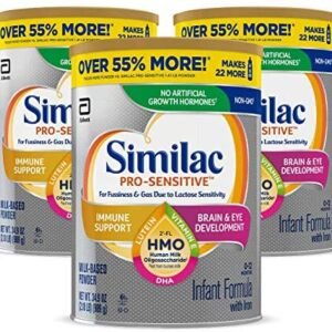 Similac Pro-Sensitive Infant Formula , Non-GMO, with Iron, 2’-FL HMO, for Immune Support, Milk-Based Powder, 2.18 Lb, Pack of 3 (One-Month Supply)