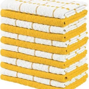 Utopia Towels Kitchen Towels, Pack of 12, 15 x 25 Inches, 100% Ring Spun Cotton Super Soft and Absorbent Yellow Dish Towels, Tea Towels and Bar Towels