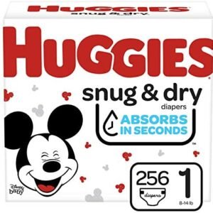 Huggies Snug & Dry Baby Diapers, Size 1, 256 Ct, One Month Supply