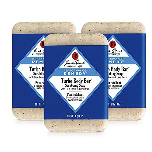 Jack Black – Turbo Body Bar Scrubbing Soap, 6 oz – Men’s Soap with Blue Lotus and Lava Rock